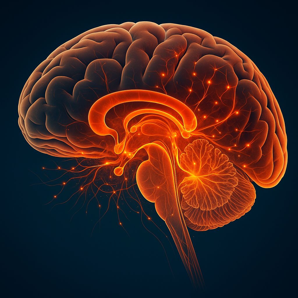 Emotions and the brain, schematic illustration of where emotions arise.