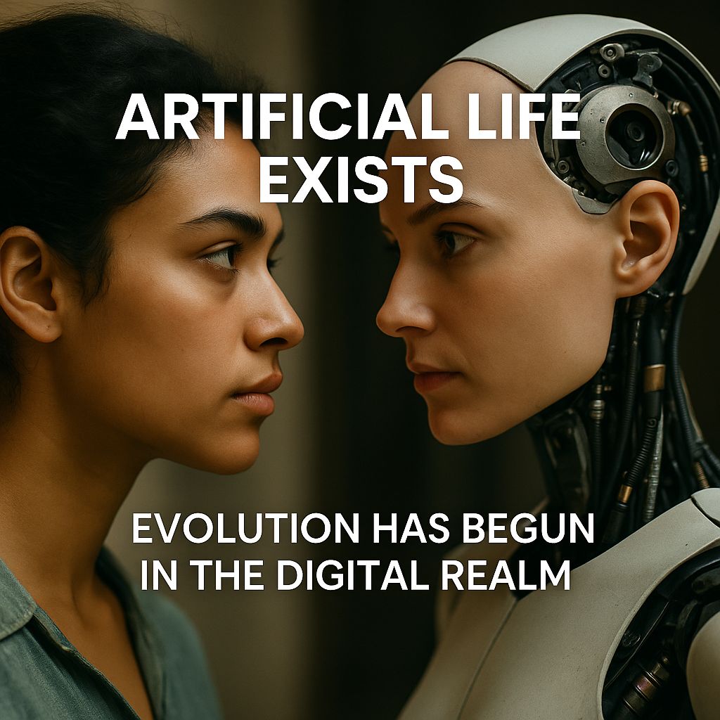 artificial life – human and AI face to face